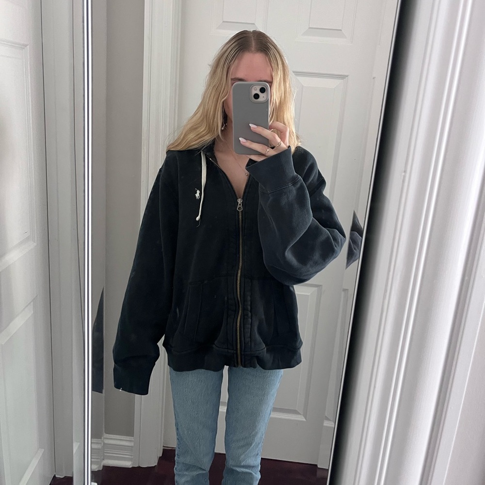 Ralph Lauren Black Zip Up Sweater